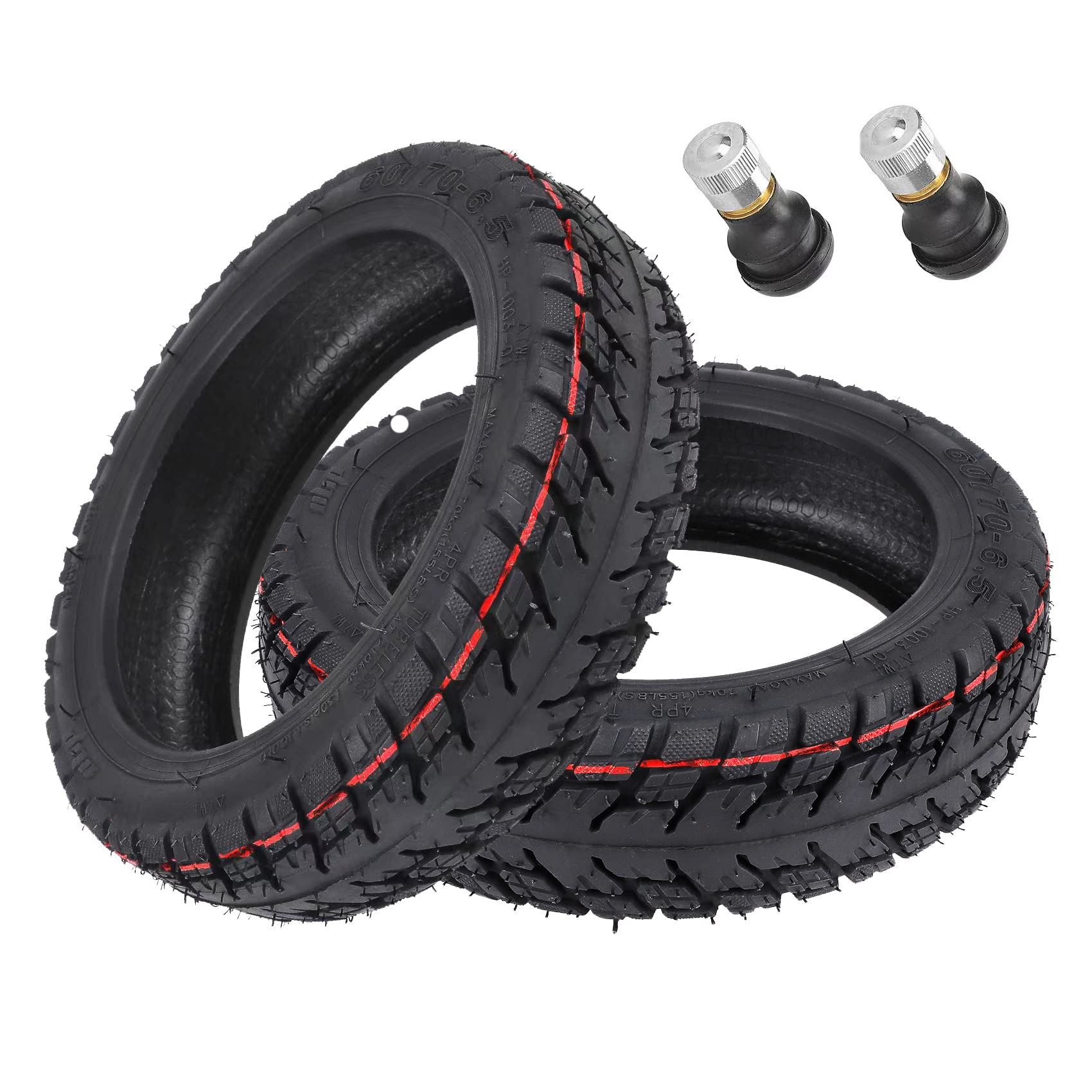 ZAITUO 60/70-6.5 10-inch Explosion-proof Tubeless Tire + 10
