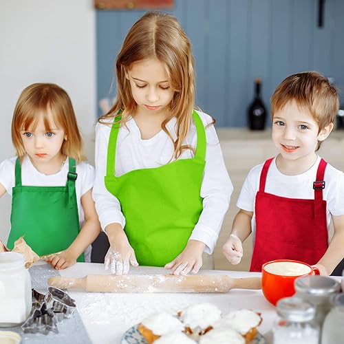 Miniatura 5 de SATINIOR Delantal de chef ajustable para niños de 2 a 13 años, 12 piezas, con bolsillo para actividades de niñas y niños (multicolor, M, para 2-6