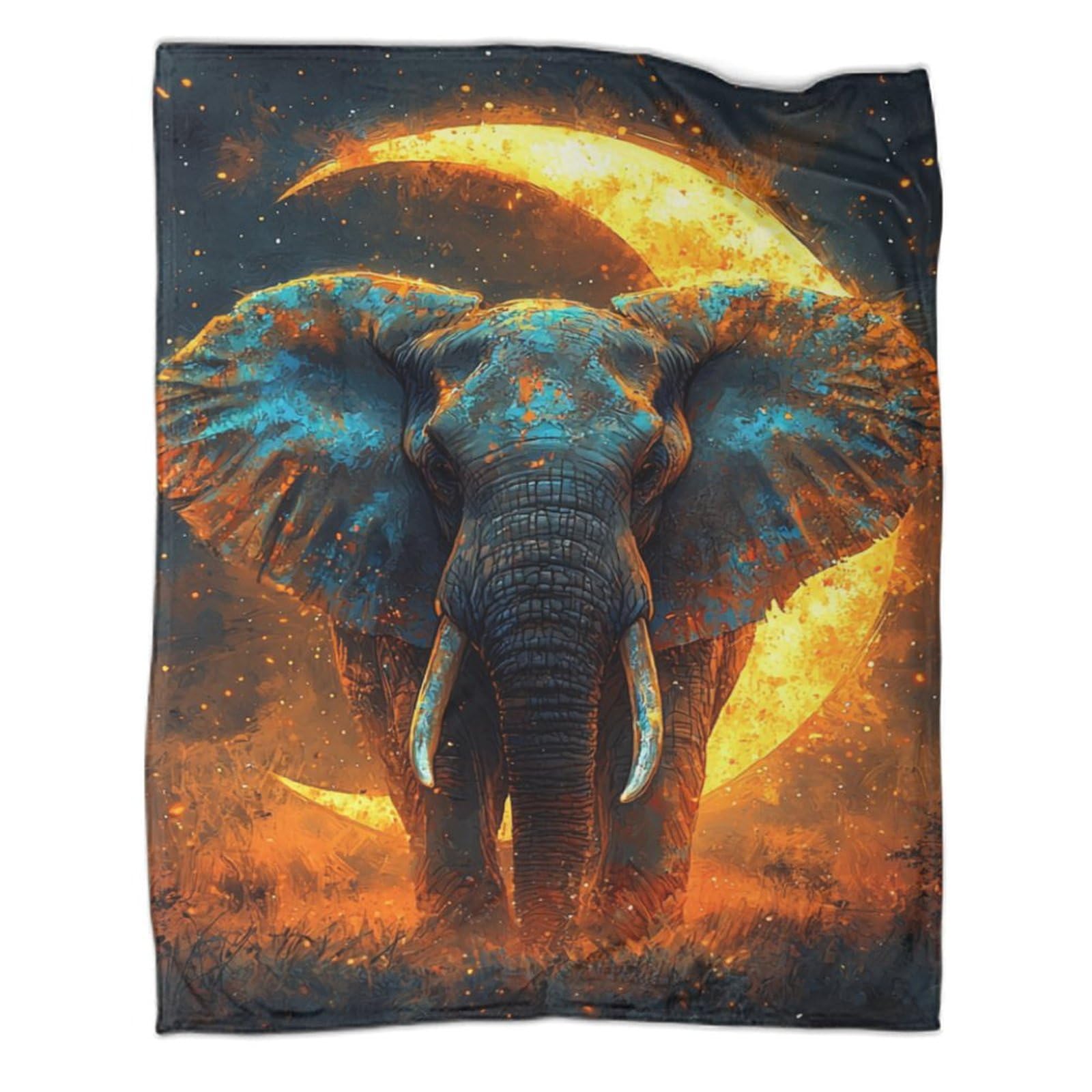 Couverture éléphant contre le froid nocturne plaid chaud et doux 180x200