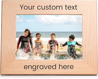 Lifetime Creations Personalized 5x7 Wood Picture Frame - Custom Laser Engraved Text, Alder Hardwood, Made in USA, Tabletop or Wall Hanging, Mother's Day Anniversary Gift