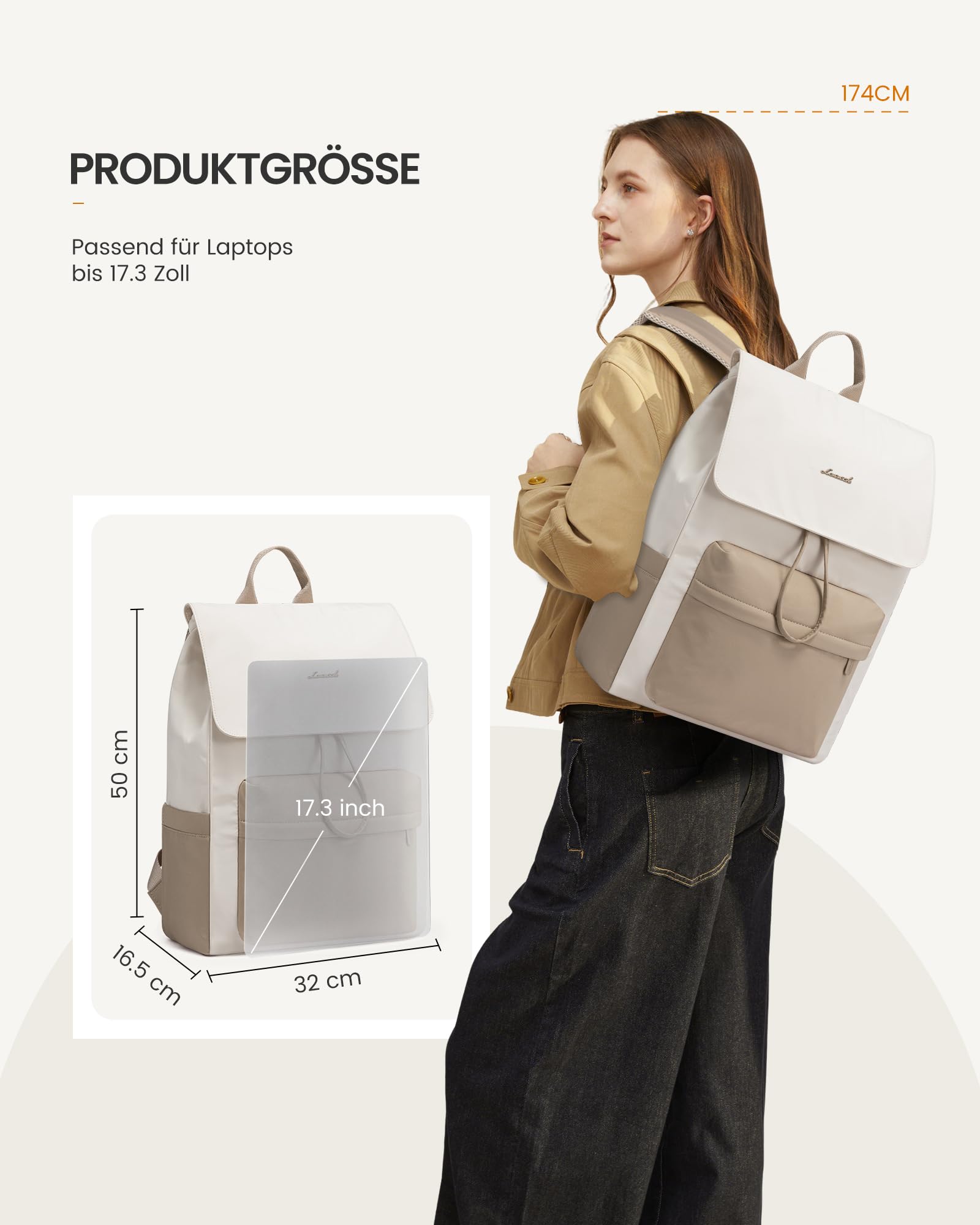 LOVEVOOK Rucksack Damen,17.3 Zoll Laptop Schulrucksack Teenager Wasserdicht Mädchen Leichter Schultasche Backpack mit Laptopfach Women Tagesrucksäcke Casual Daypacks für Uni Schule Reise Arbeit