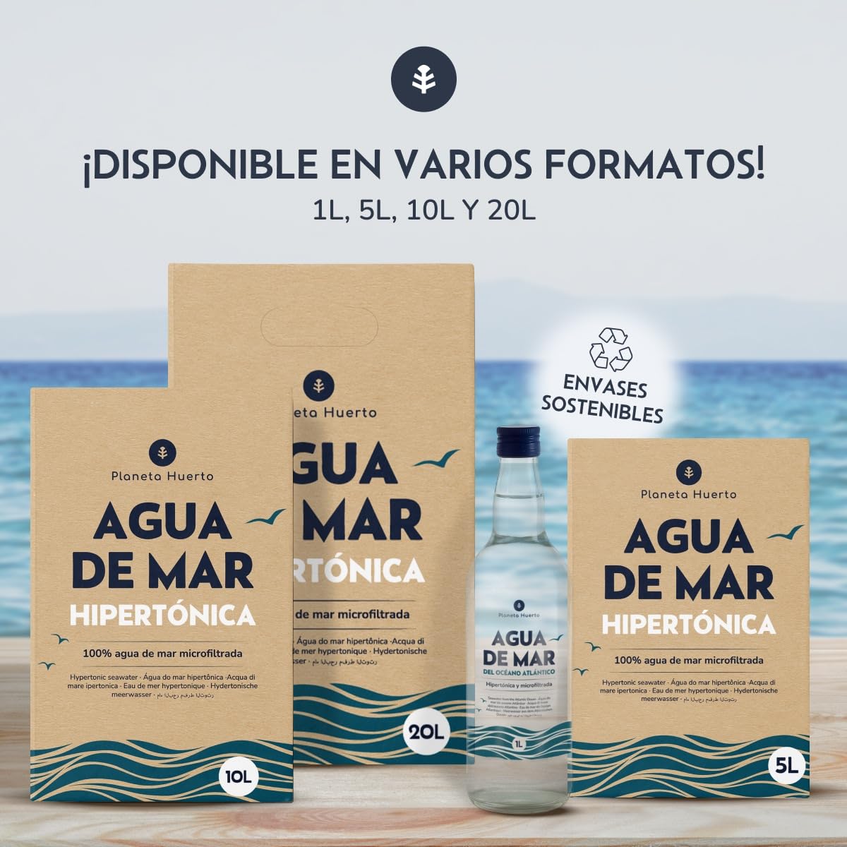 PIANETA ORTO | Acqua di Mare 20L Microfiltrata 100% pura proveniente dal Mar Mediterraneo - Acqua di mare per bere ipertonica Nutrienti essenziali intatti