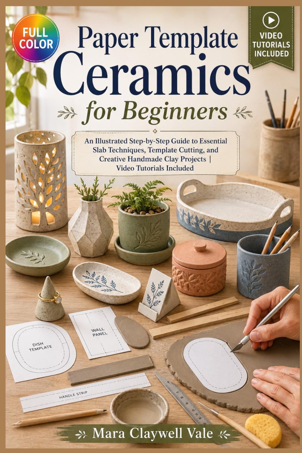PAPER TEMPLATE CERAMICS FOR BEGINNERS: An Illustrated Step-By-Step Guide To Essential Slab Techniques, Template Cutting, And Creative Handmade Clay Projects | Video Tutorials Included