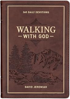 Walking with God Large Print 365 Daily Devotional - Brown Faux Leather by David Jeremiah