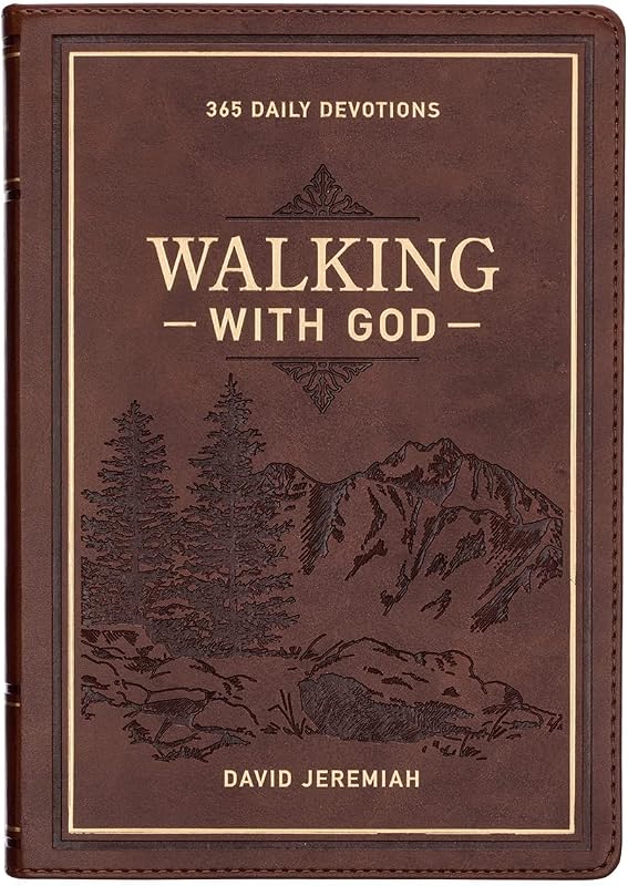 Walking with God 365 Daily Devotions, Large Print Brown Faux Leather