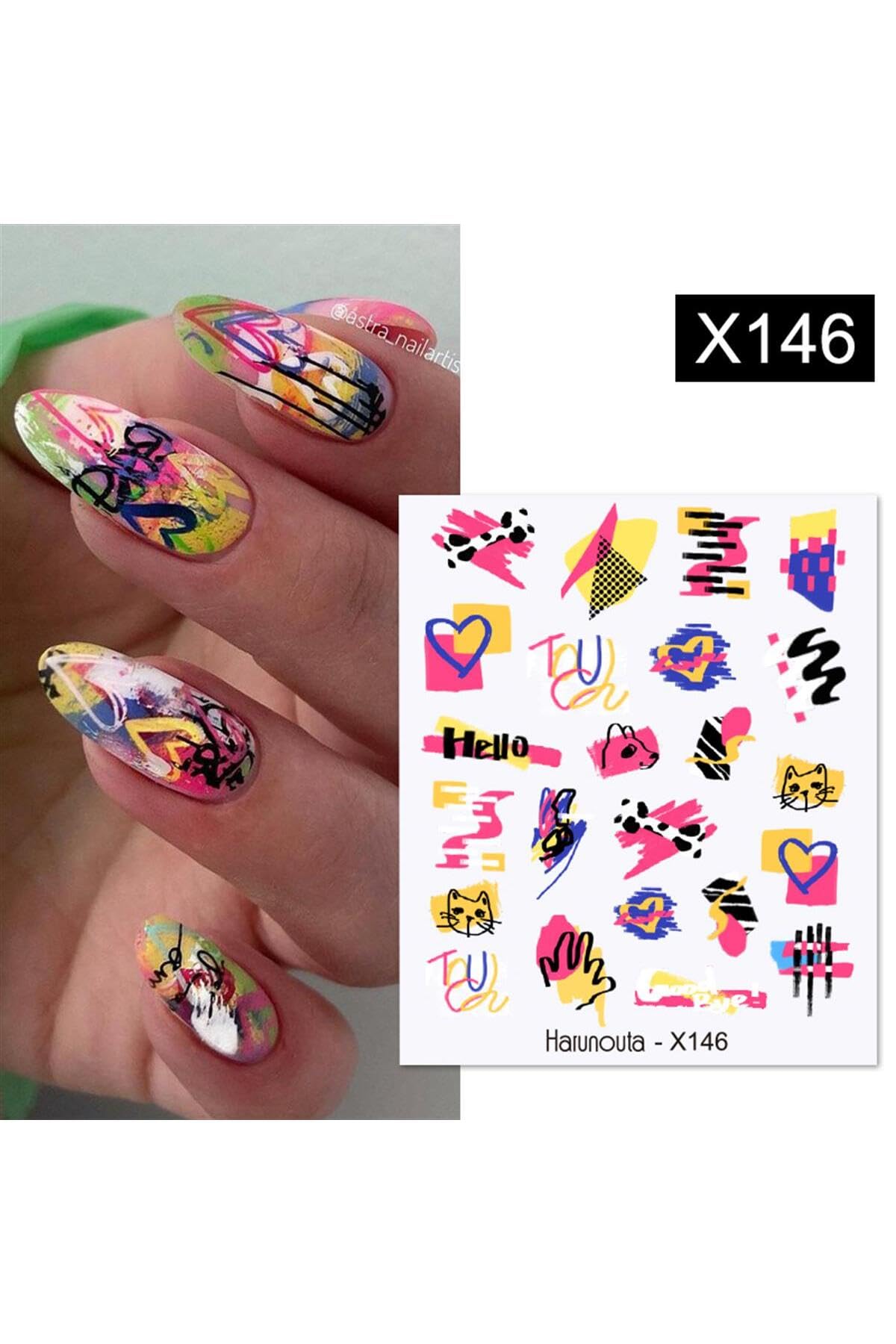 Tırnakmania Su Transferli Nail Art Sticker X146 (55344-1) 3977