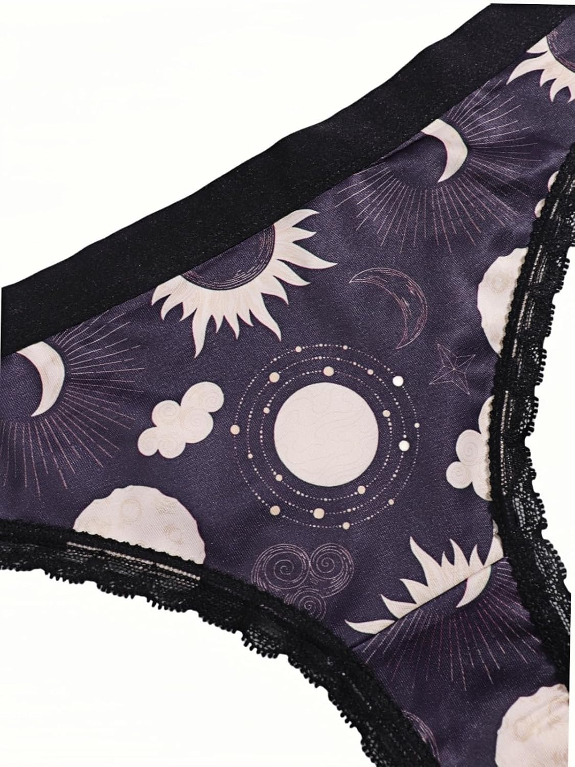 Morvia Variety of Panties Thongs Sexy Cute Chic Gothic Contrast Lace Halloween Skulls Stars Inspired Print Random Underwear - Image 8