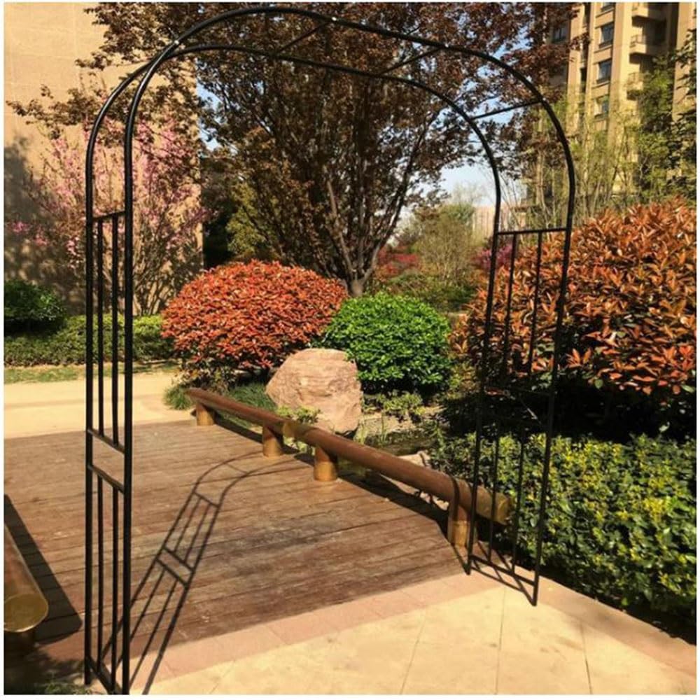 Arco de jardín de metal de 1,5x2,4m negro ideal para decorar la entrada de bodas exteriores