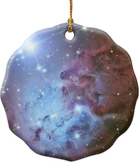 GRAPHICS & MORE Fox Fur Nebula Monoceros Constellation Galaxy Porcelain Scalloped Holiday Christmas Tree Ornament - 2.8" (7.1 cm)