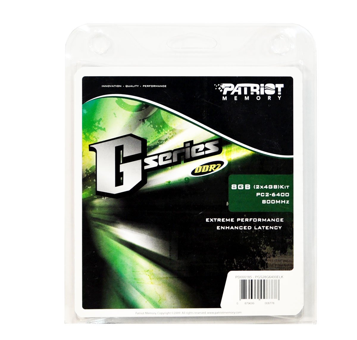 メモリー Patriot G Series PGS28G6400ELK Patriot Gaming Series 8 GB (2 x 4 GB) DDR2 PC2-6400 5-5-5-12 Dual
