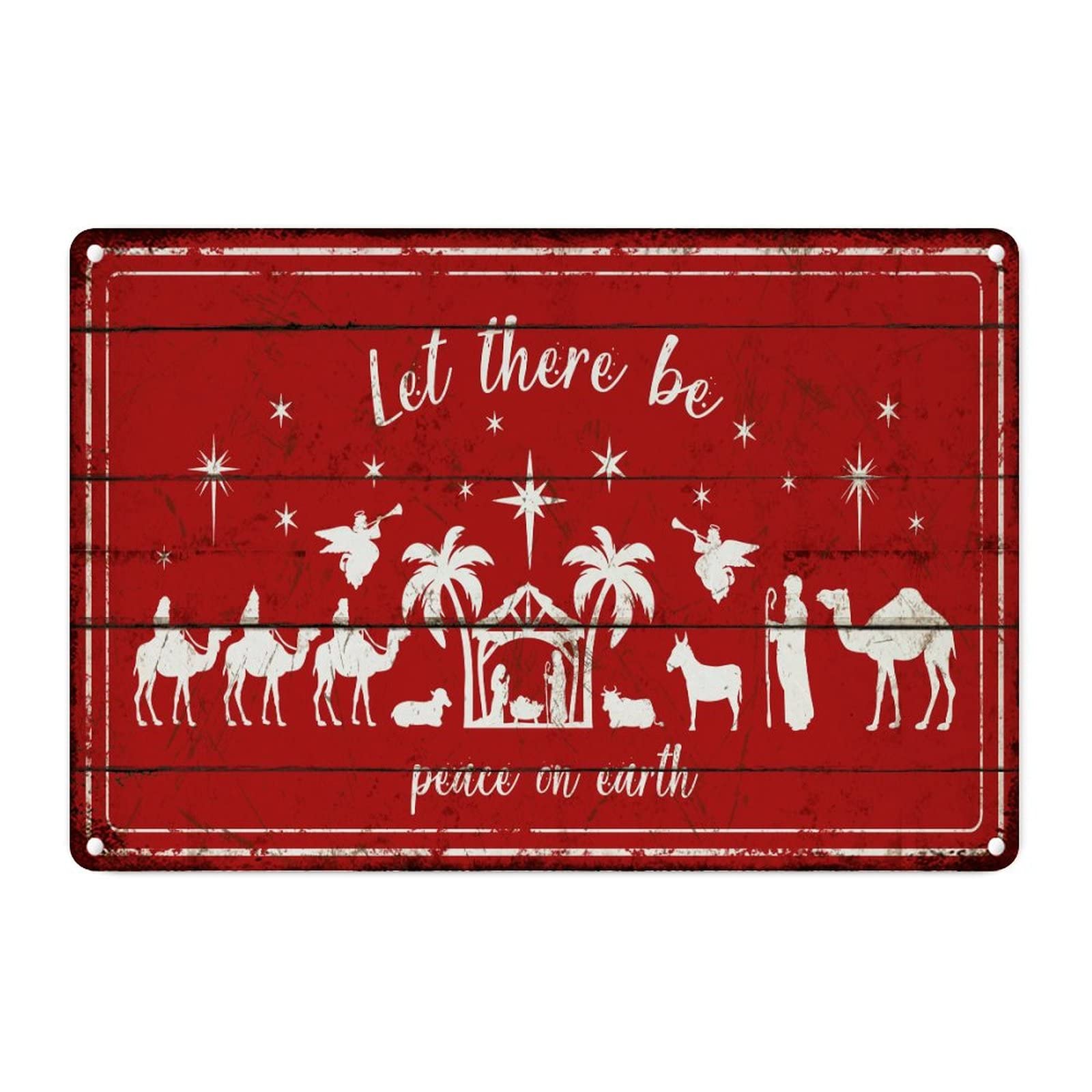 Panneau mural en métal Oh Holy Night vintage pour sublimer votre salon