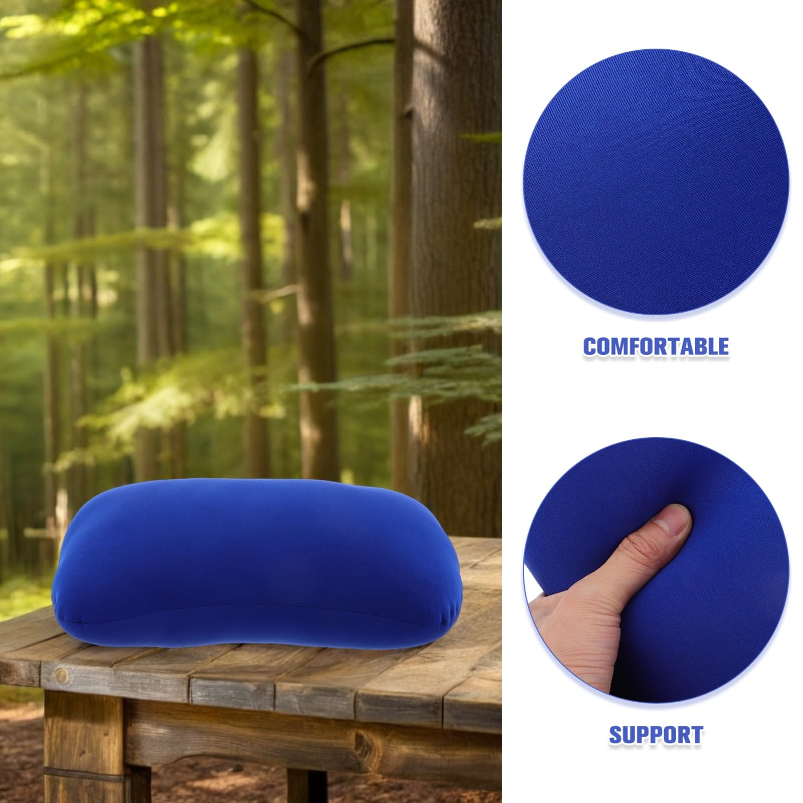 Almohada de Viaje Compacta Diseño Multifuncional de Espuma y Partículas en Forma de Hueso, Portátil y Lavable para Cuello y Lumbar en Actividades al Aire Libre