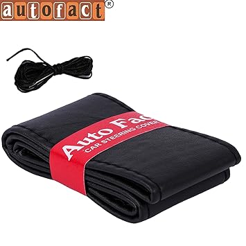 Autofact PU Leatherite Stitchable Steering Wheel Cover for Maruti Wagonr Old (Black Color)
