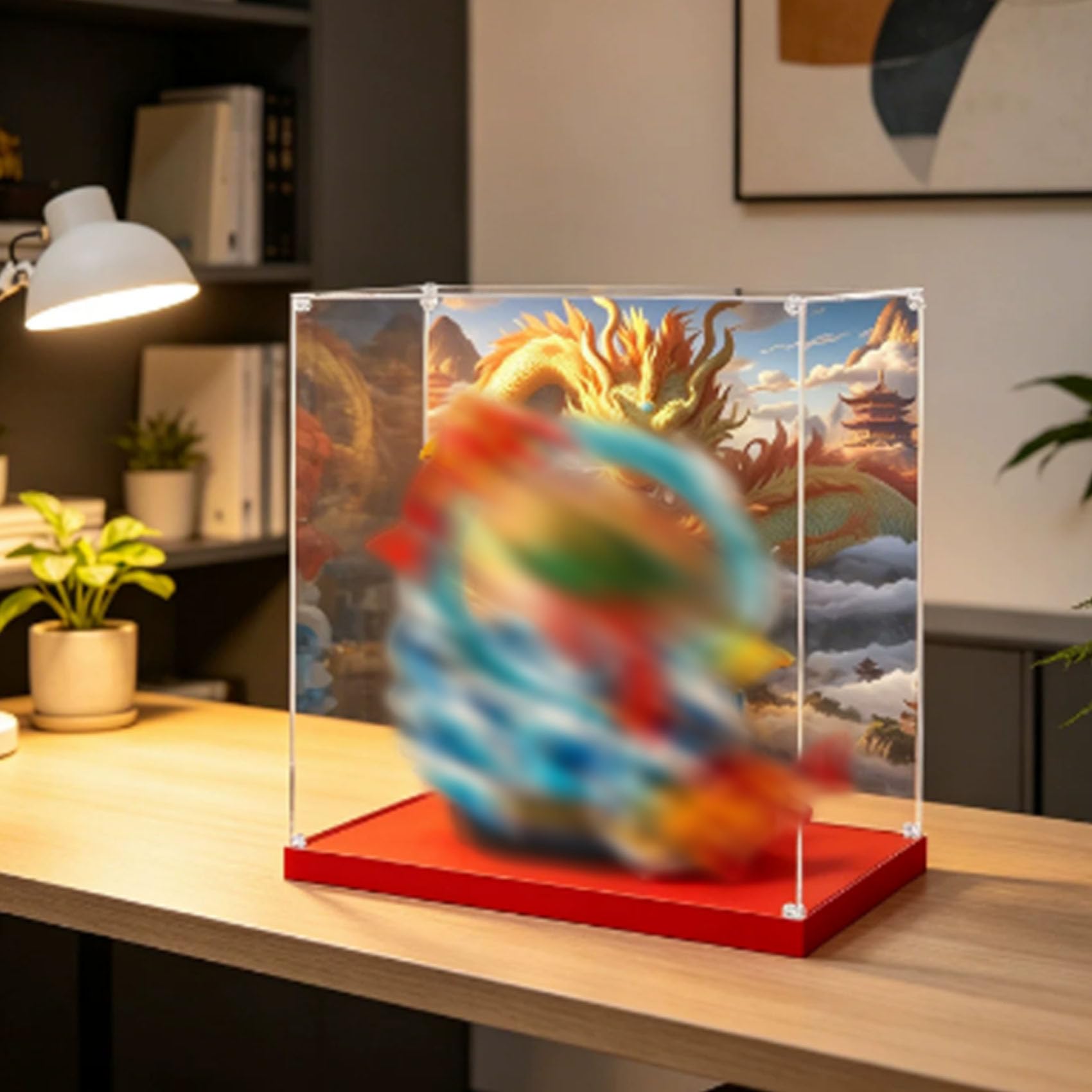 Acrylic Display Case for Le-go 80120 The Carp Leaping Over the Dragon Gate Model, Dustproof Display Box (display box only) (StyleB 3mm)