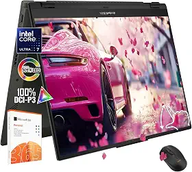 ASUS Laptop Vivobook Flip de 14 polegadas com tela sensível ao toque 2 em 1 - Tela OLED WUXGA -Intel Core Ultra 7 256V -16GB RAM -SSD de 1TB -Teclado retroiluminado -Windows 11 Office 365 -Business
