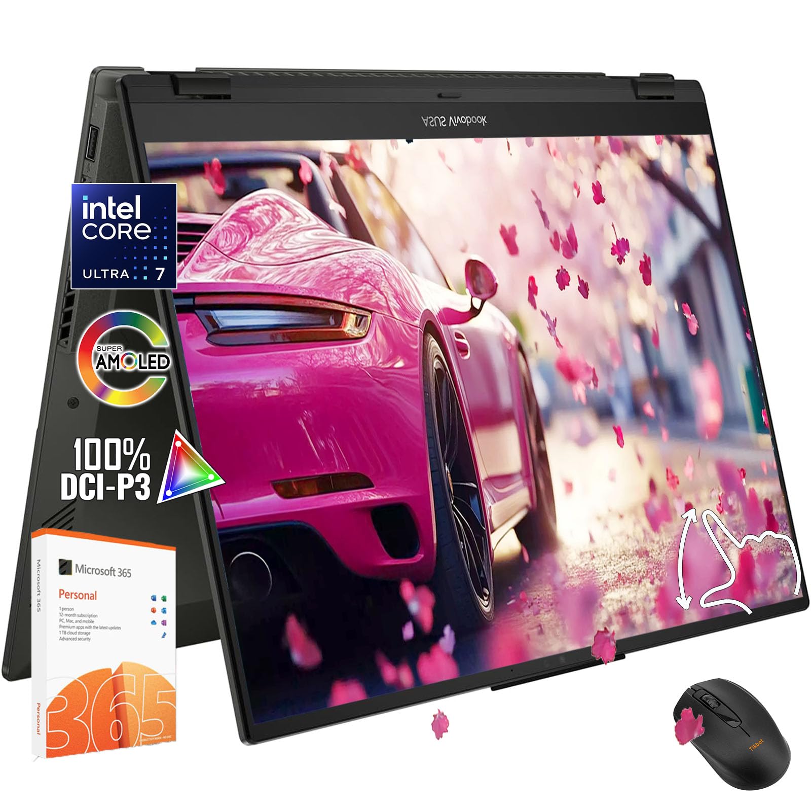 ASUS Vivobook Flip 14inch Touchscreen Laptop 2 in 1 - OLED WUXGA Display -Intel Core Ultra 7 256V -16GB RAM -1TB SSD -Backlit Keyboard -Windows 11