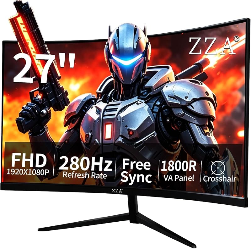 ZZA 27 Inch Curved Gaming Monitor