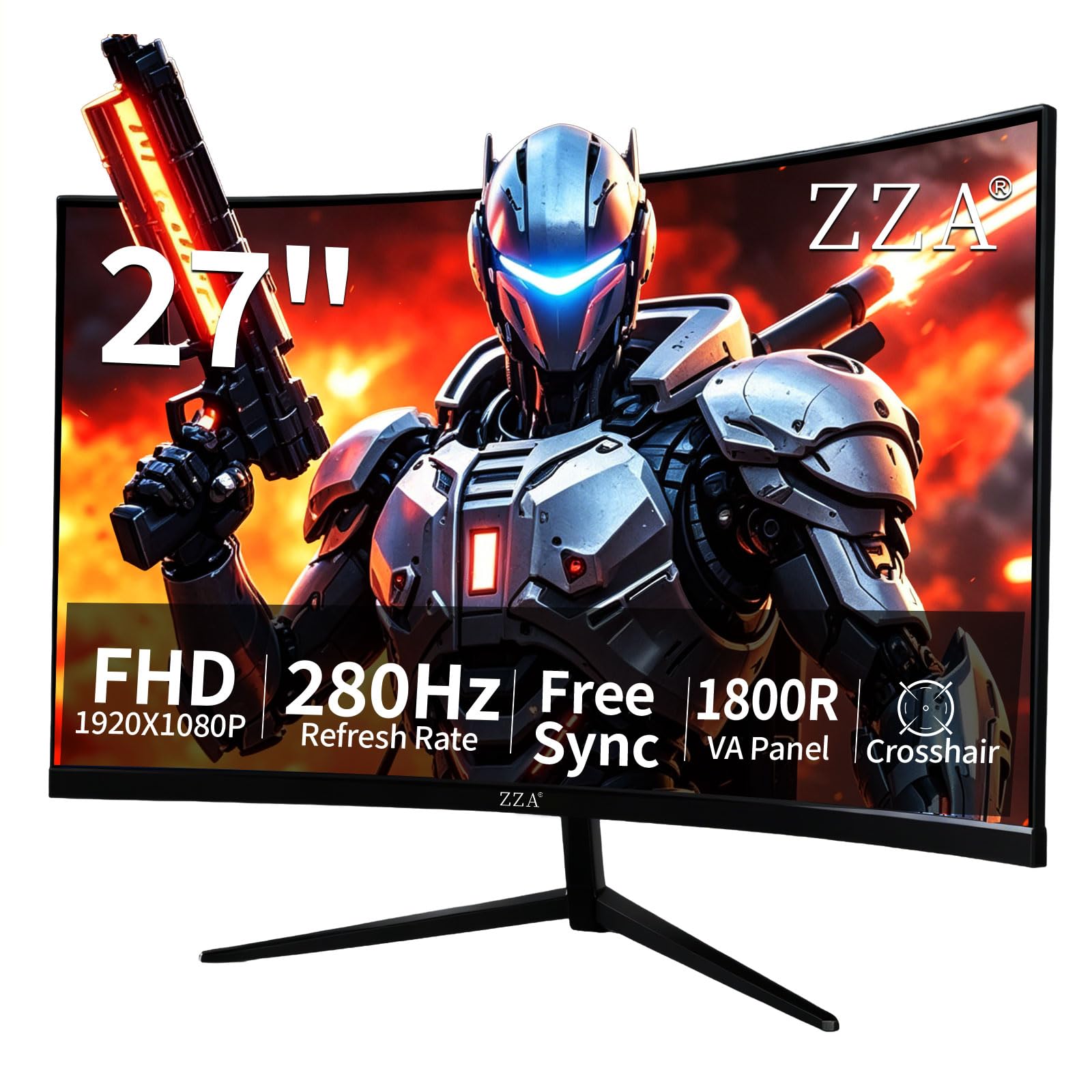 280hzモニター　27インチ Amazon.com: ZZA 27 Inch Curved Gaming Monitor 280Hz, FHD 1080P