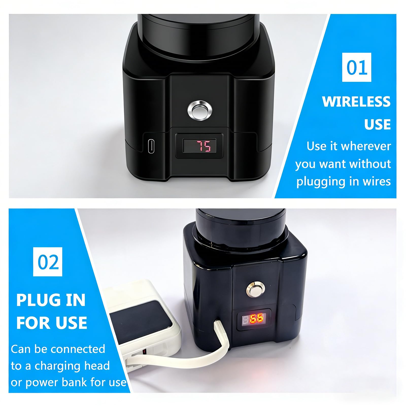 Wiederaufladbarer Mini-Vortex-Mixer, elektrischer Farbstreuer mit Digitalanzeige, 5-100 ml Nagellack-Shaker für Tattoo-Tinte, Wimpernkleber, Acrylfarbe
