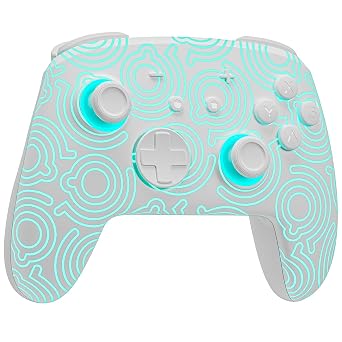 FUNLAB Switch Pro Controller Wireless Compatible with Nintendo Switch2/OLED/Lite, Hall Effect Switch Controllers, Firefly Bluetooth Remote Gamepad Control with RGB 7 LED Colors/Turbo/Motion/Paddle - White