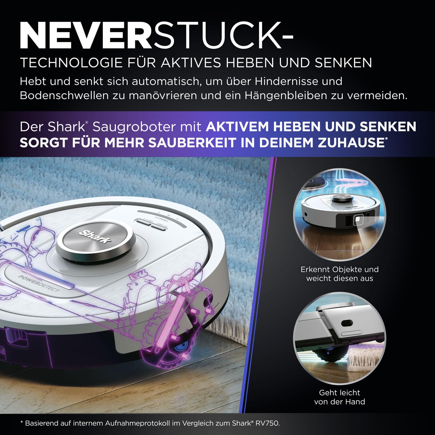 Shark PowerDetect Saugroboter selbstleerend mit 3D- & LiDAR-Navigation, Anti-Allergen- & Anti-Geruch-Basis, NeverStuck-Hindernisumgehung, für Teppiche, Hartböden & Tierhaare, Weiß AV2820VEEUWH