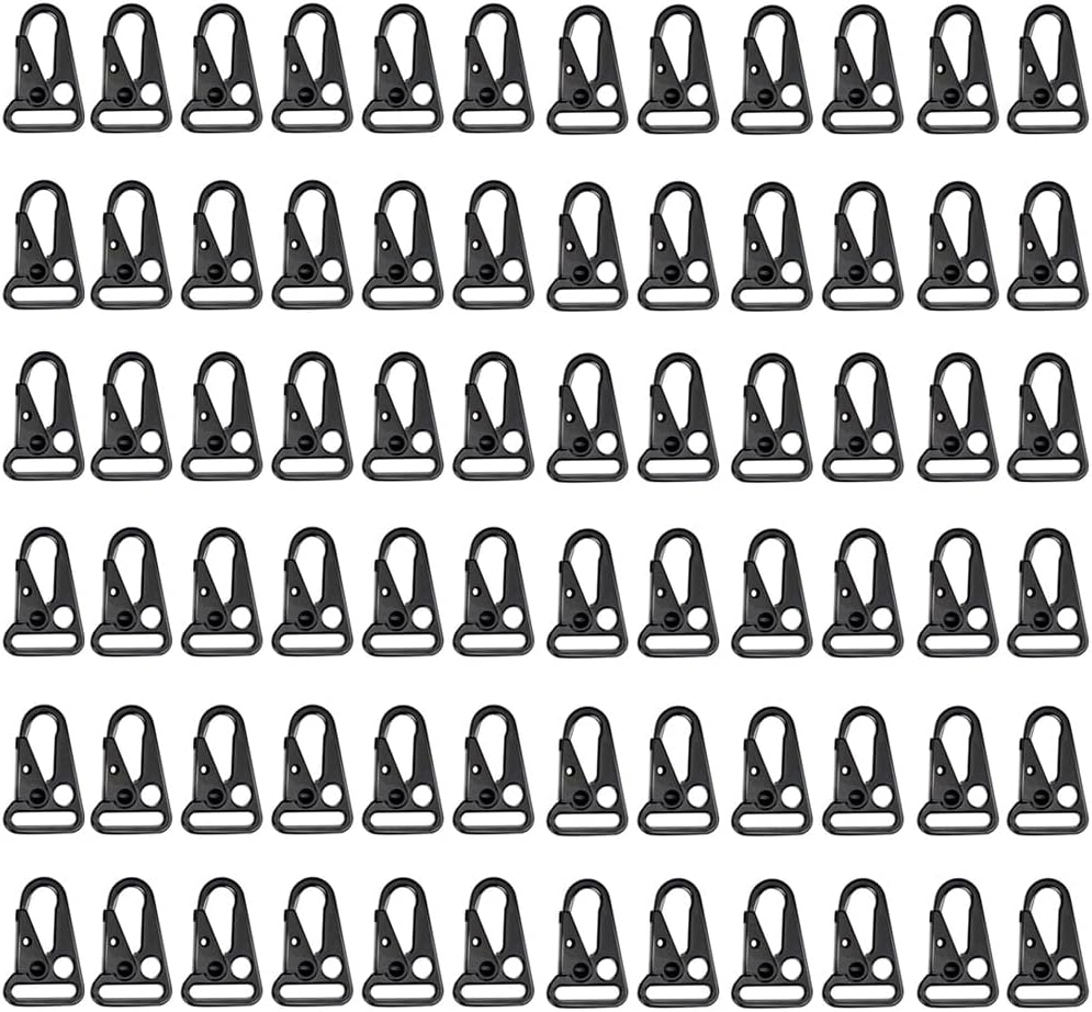 12 Pieces 1 Inch Enlarged Mouth Clip Sling Clasp Hook for Keychain Snap Hooks Outdoor Bag Backpack Tactical Carabiners