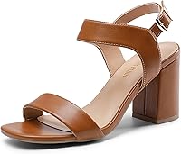 Vista 7 de DREAM PAIRS Women's High Chunky Heels Square Toe Block Ankle Strap Dress Comfort Sandals