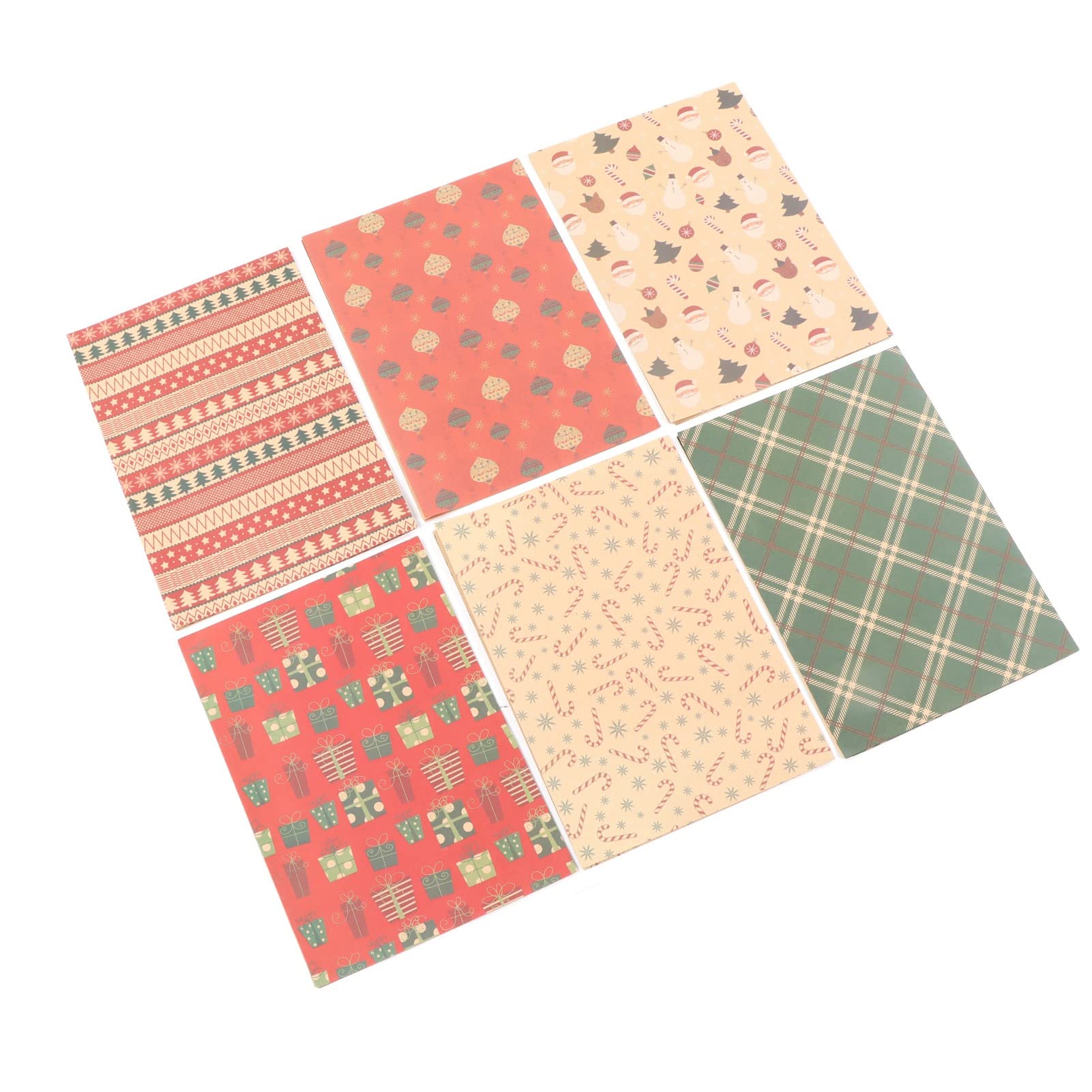 Świąteczny papier do pakowania 4 zestawy Klasyczny materiał DIY Kraft Craft Dekoracyjny 27,6 x 19,7 cala
