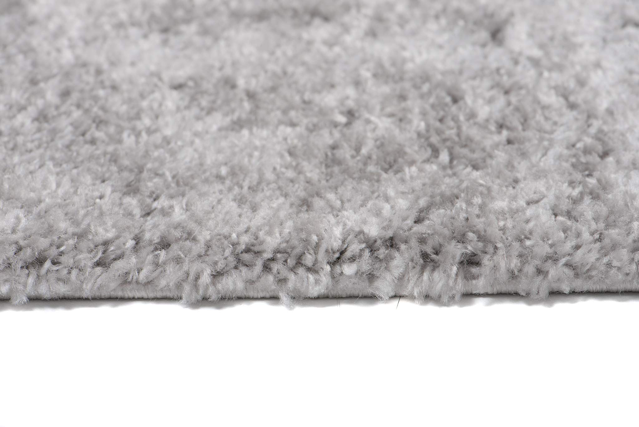 TAPISO Versay Fringes Tapis de Passage Tapis Couloir Long Entrée Salon Chambre Descente de Lit Ado Design Moderne Gris Motif Uni Franges Tresses Shaggy Poils Longs Epais Super Doux 80 x 350 cm