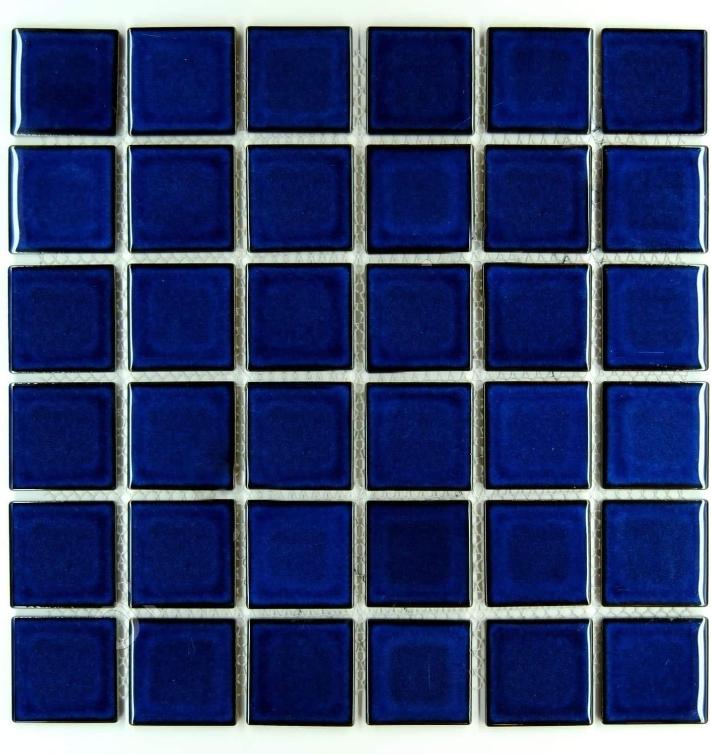 Tenedos Premium Quality 2" Cobalt Blue Square Pattern Porcelain Mosaic