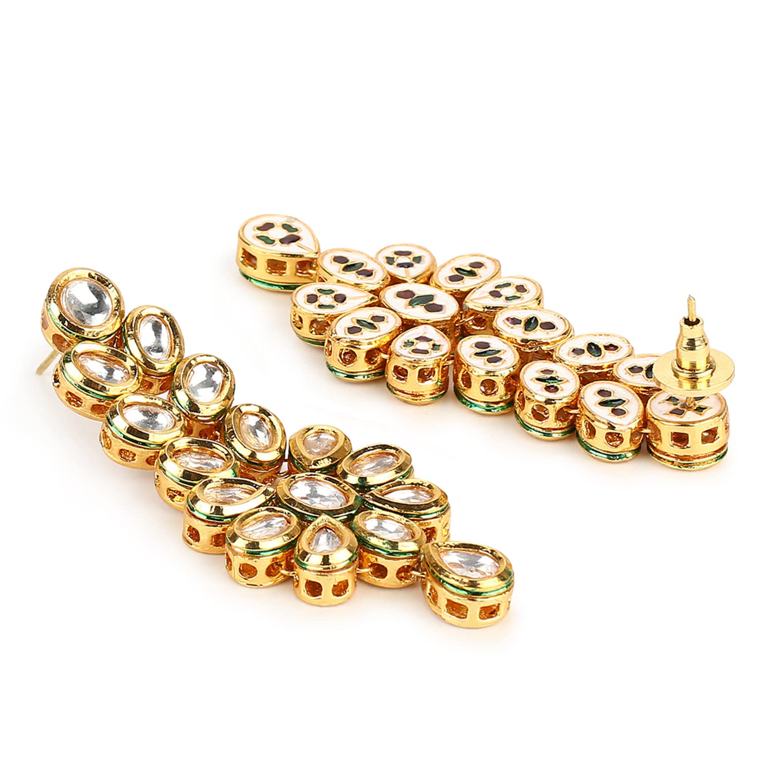 Kundan Plated Brass Earrings