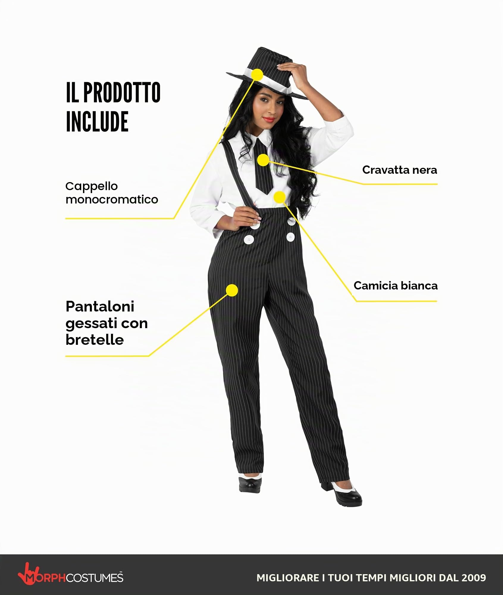 Fun Shack Costume Gangster Anni 20 Donna, Costume Halloween Donna