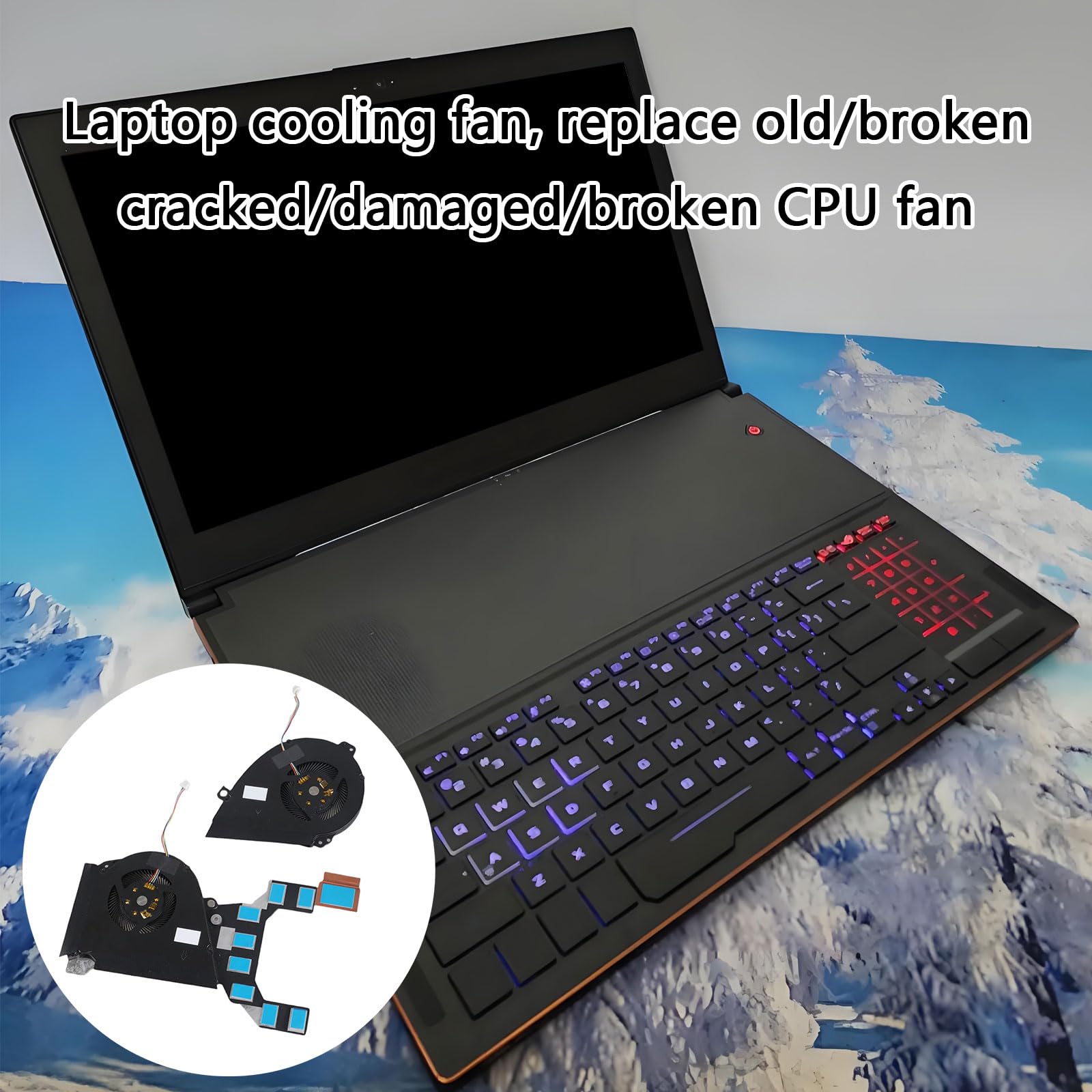 CPU GPU Ventola Raffreddamento per Computer Portatili Ventola Raffreddamento DC12V 4 Pin 4 Fili Dispositivi Raffreddamento per Zephyrus GX501 GX501V GX501VI GX501VSK GX501GI Laptop Parte CPU