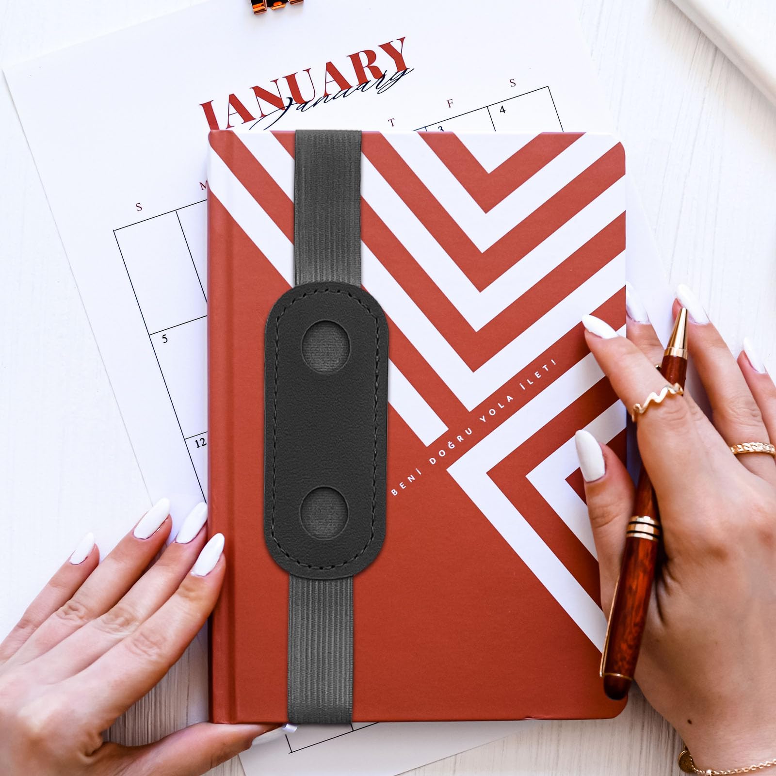 Piriuuo 16 Pcs Pen Loops Self Adhesive, Pen Holder For Notebook Leather Pencil