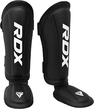 RDX Shin Guards Kickboxing Muay Thai، SATRA SMMAF معتمد ، مايا إخفاء الجلود الممتازة ، وسادات الحماية الفورية للساق ، معدات التدريب على MMA فنون الدفاع عن النفس Kicking Sparring ، BJJ Karate Boxing Taekwondo ، Black