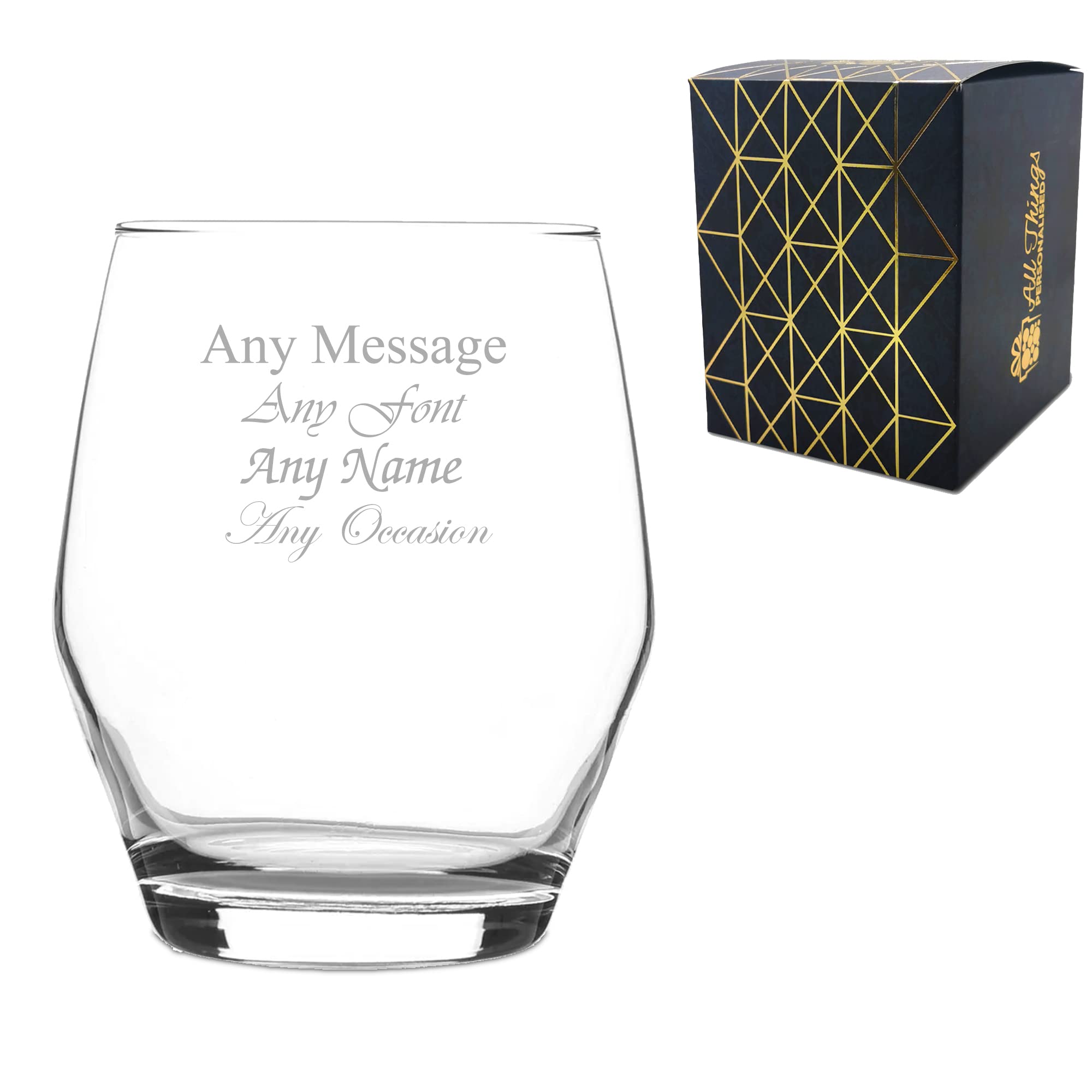 Taza de whisky grabada personalizada con caja de regalo, 370 ml