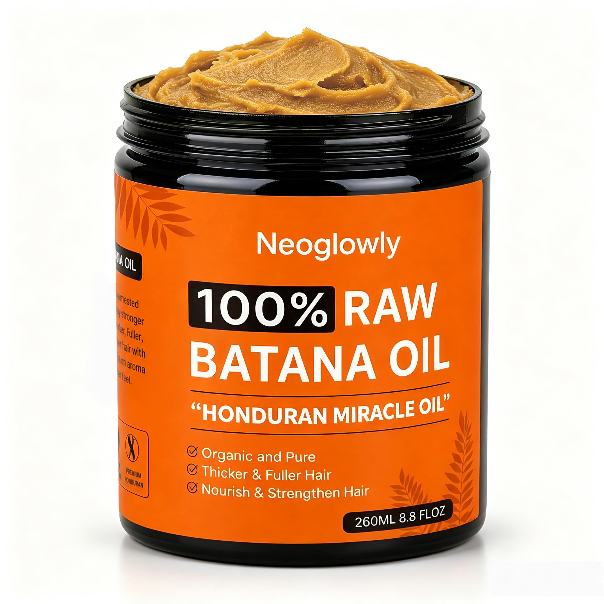 100% Organic Raw Batana Oil for Hair Growth from Honduras, 8.8 Fl Oz – Pure Unrefined Cold-Pressed Scalp Oil & Hair Mask for Fuller, Thicker-Looking Hair,Hair Care Gift for Men & Women
