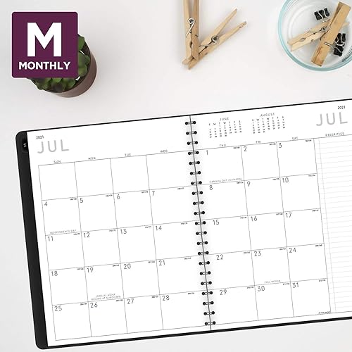 Miniatura 3 de Agenda académica semanal y mensual 2021-2022, AT-A-GLANCE, 8-14 x 11 pulgadas, grande, para profesor, estudiante, contemporánea, grafito (70957X45)