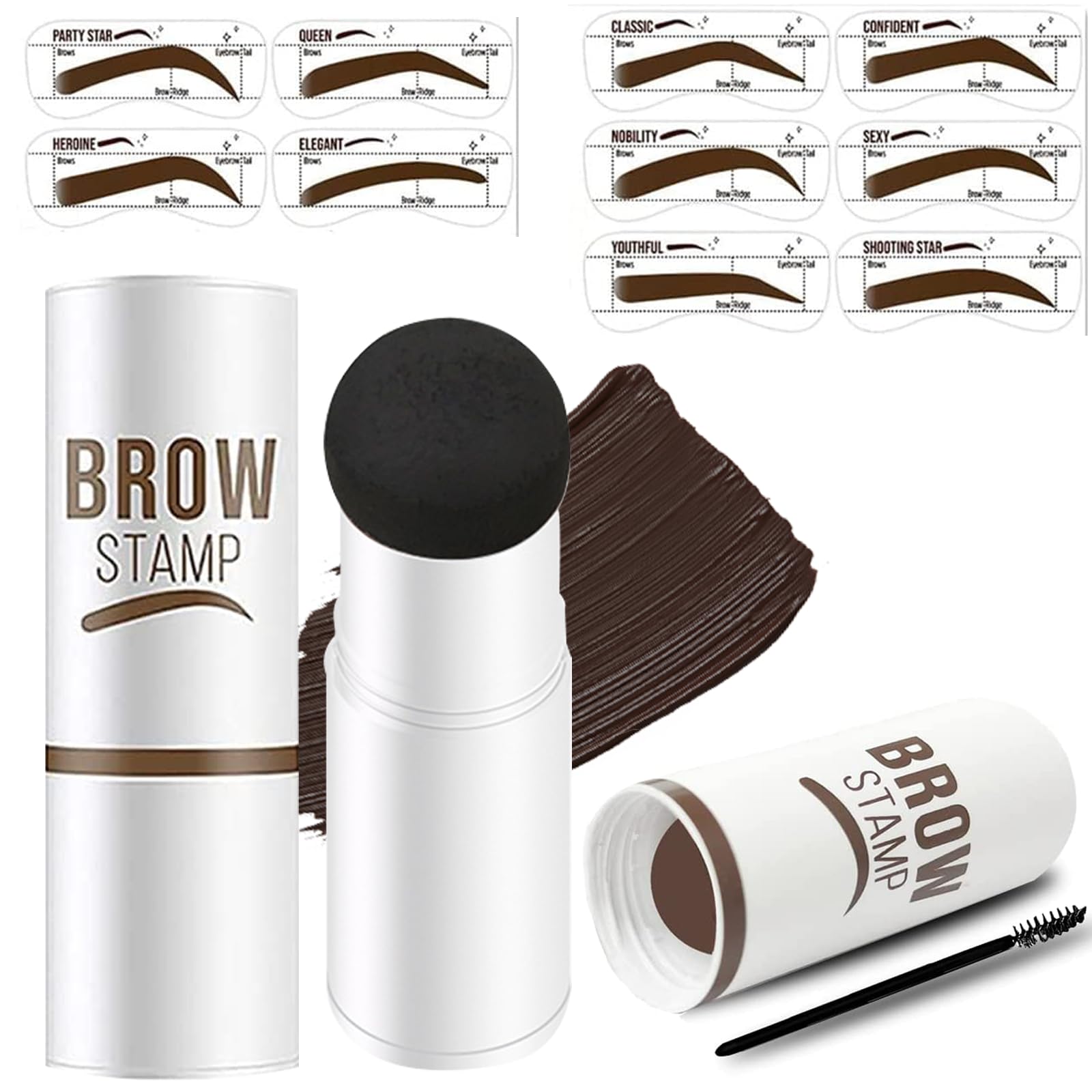 Eyebrow Stamp and Stencil Kit, One Step Eyebrow Stamp Stencil Kit