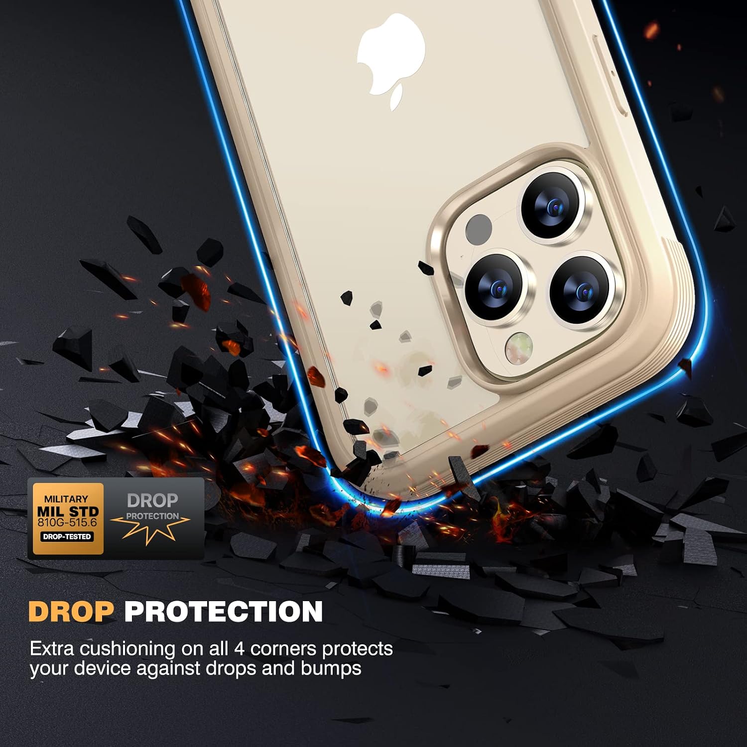 Diaclara Designed for iPhone 14 Pro Max Case 6.7’’, Full Body Rugged Case [2023 Upgraded] w/Built-in Touch Sensitive Anti-Scratch Screen Protector+Tempered Glass Camera Lens Protector(Bean Yellow)