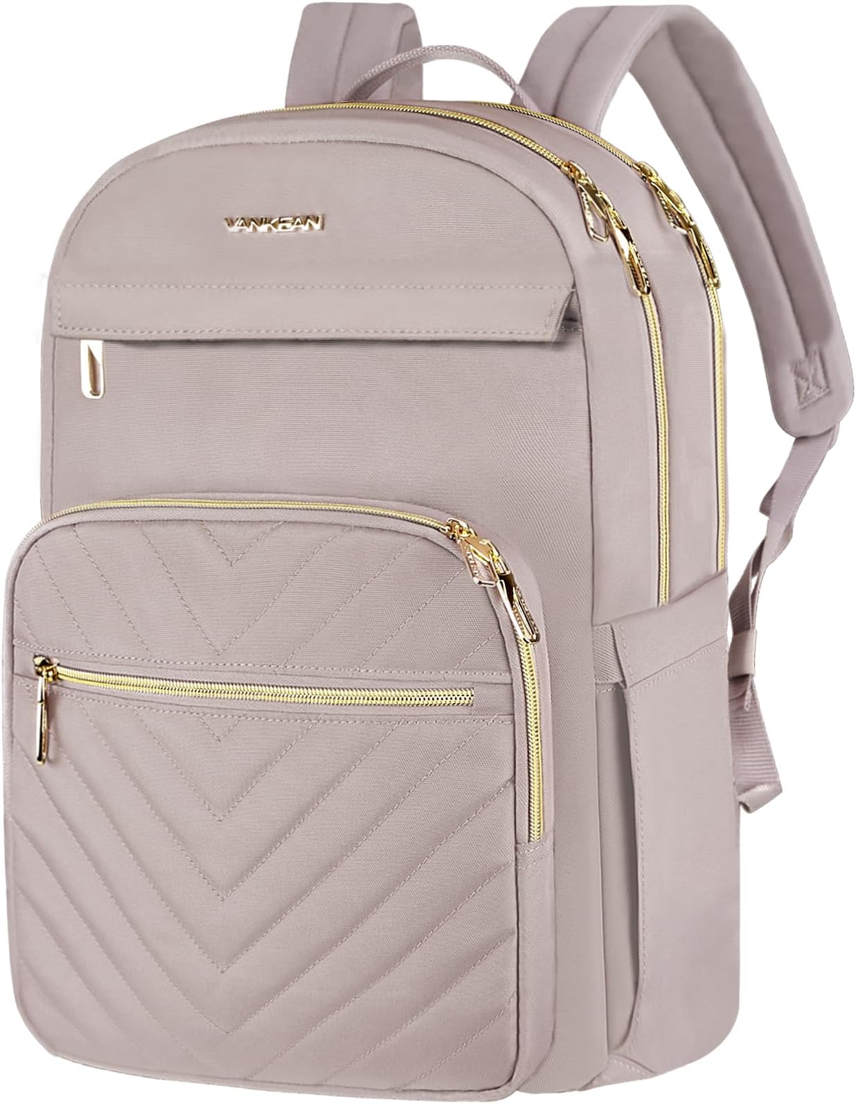 VANKEAN Laptop Backpack for Women,15.6 Inch Laptop Computer Bag Travel Backpack Purse,Waterproof Work Business Backpack College Teacher Bags, Light Dusty Pink