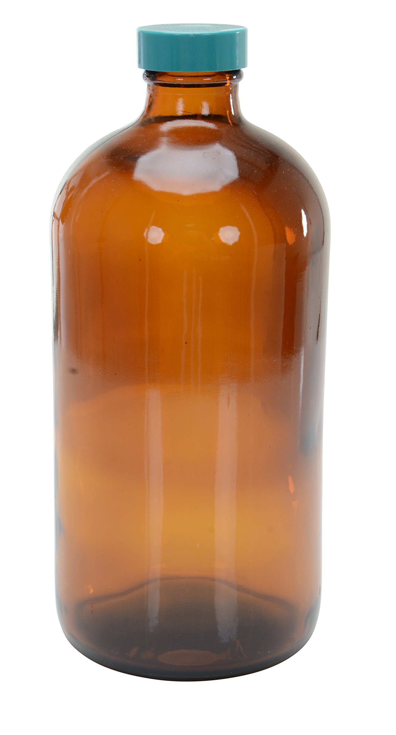 Vestil BTL-UVN-G-32 Narrow-Mouth Amber Glass Bottle, 32 oz., 8.625" Height, 3.6875" Width