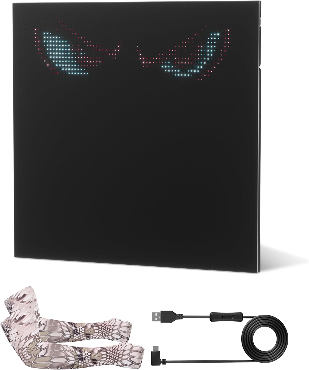 Smart LED Glass Mouse Pad with App Control, Pixel Display RGB Gaming Mousepad, Custom Pixel Animation Desk Mat, Tempered Glass Surface, 14.76 x 14.76 inch, for Gamers & Streamers(M,Black)