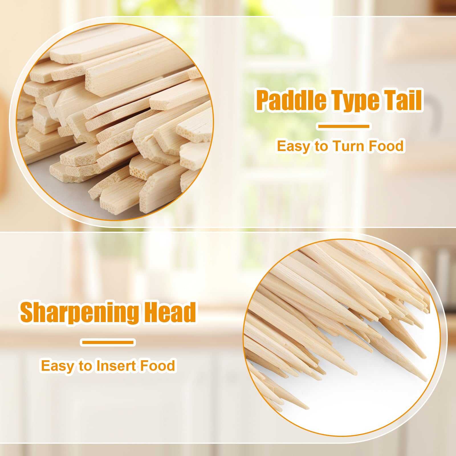 1000 spiedini in legno da 18 cm, bastoncini di bambù naturale per barbecue, fontana di cioccolato, buffet e satay, bastoncini multiuso per kebab e decorazioni di frutta