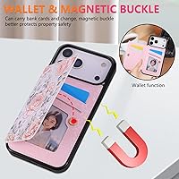 Vista 172 de UEEBAI Funda tipo cartera para iPhone 15 Pro Max con tarjetero, cubierta de cuero PU con soporte, bloqueo RFID, doble cierre magnético, relieve