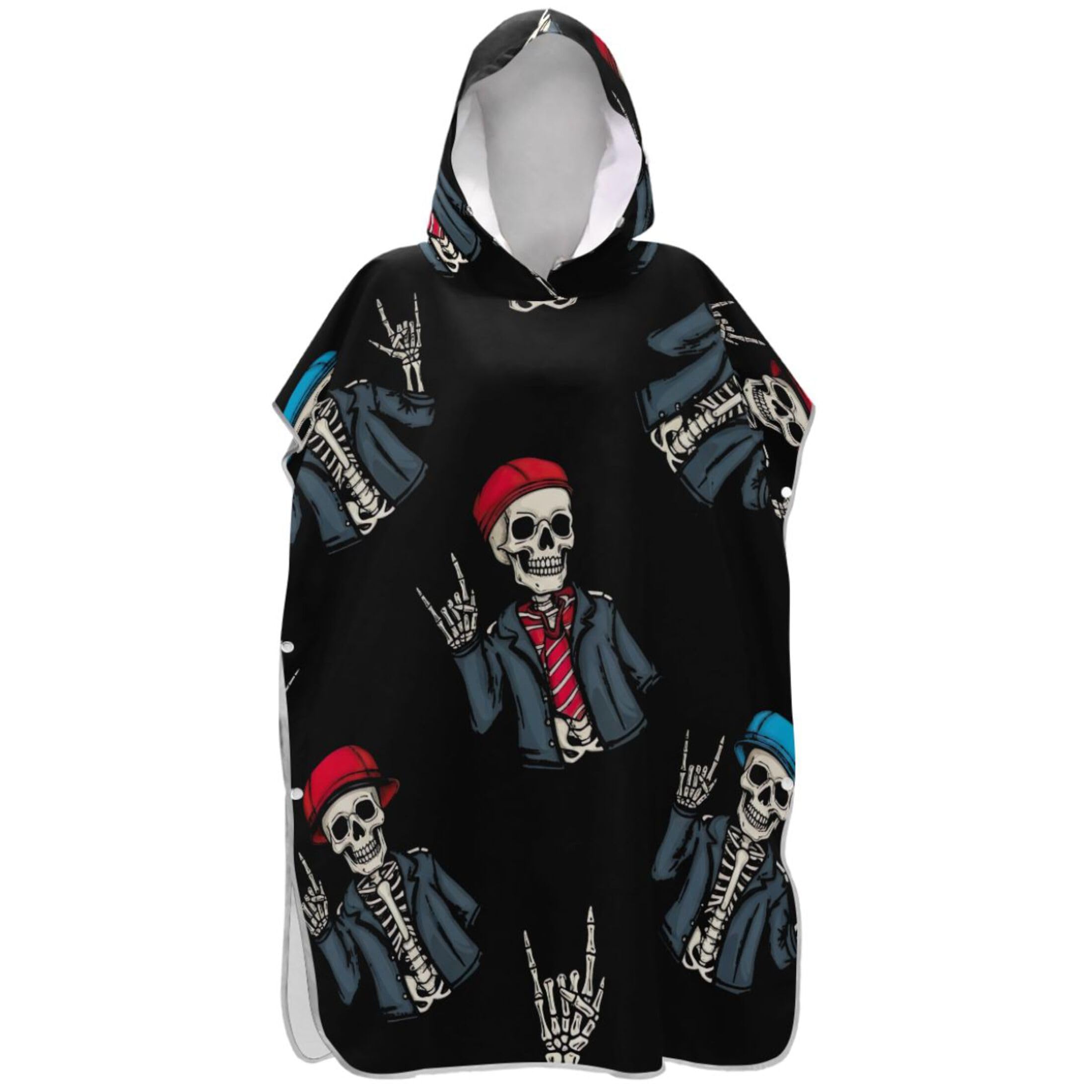 Poncho surf squelettes vintage pour se changer après une session