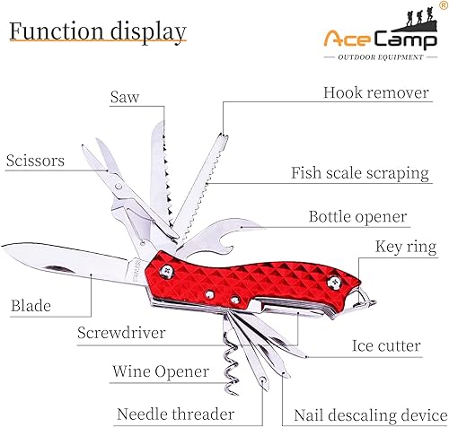 Miniatura 4 de Herramienta de bolsillo multifuncional 11 en 1 herramienta plegable portátil con cuchilla, tijeras, sacacorchos, dentado, destornillador, abridor,