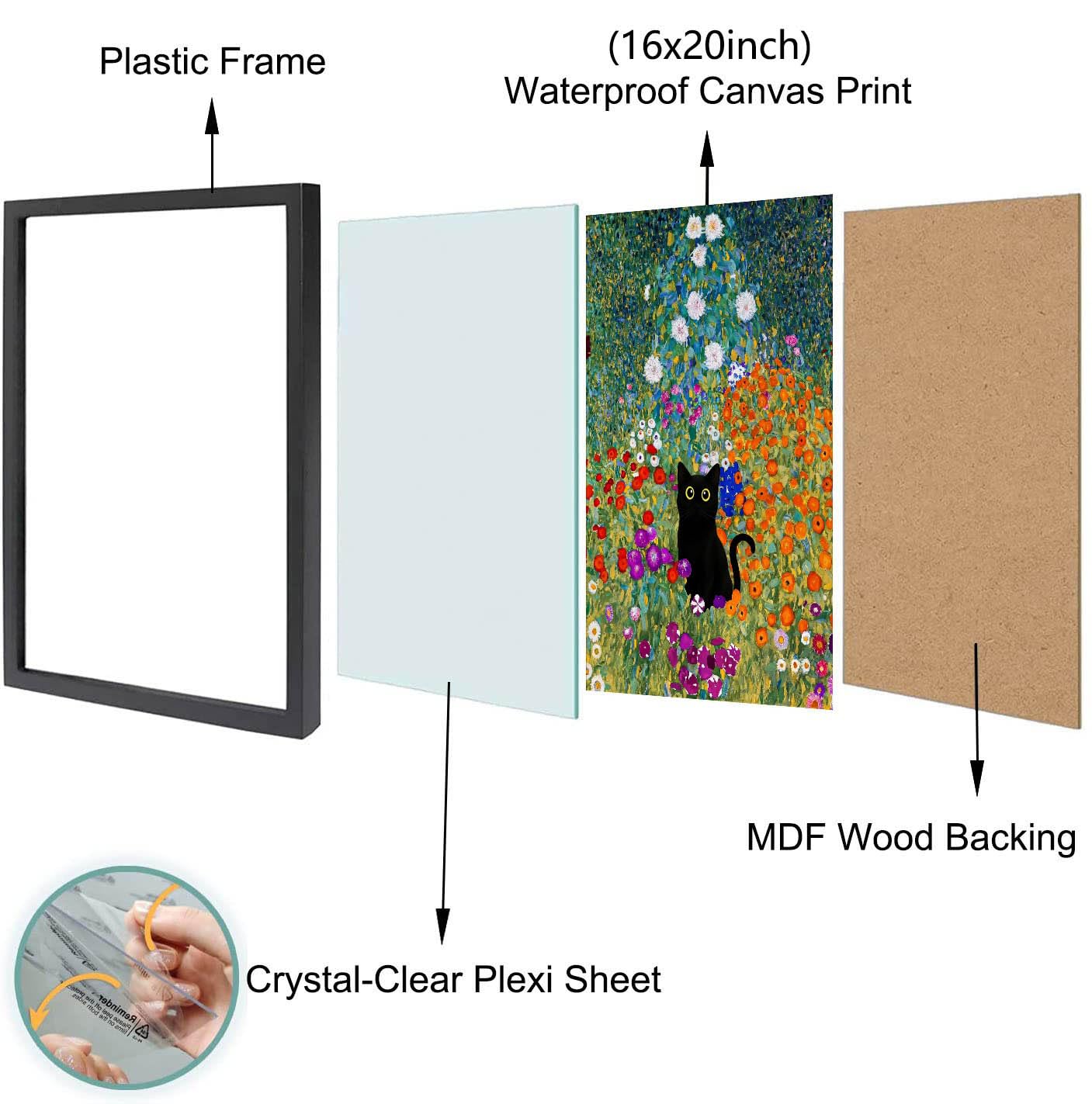 Hamduker Leinwand-Kunst, Katzen-Dekor für Schlafsaal, Schlafzimmer, Leinwanddrucke, ästhetische Monet-Katzen-Poster, Wohnzimmer-Dekor (Größe: 40,6 x 50,8 x 1 Stück)