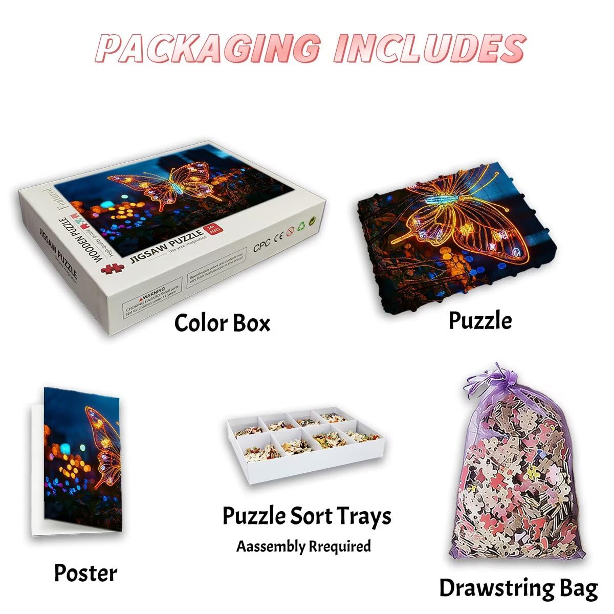 Puzzle 1500 sztuk motyl drewniane puzzle sen klasyczne puzzle wyzwanie dla całej rodziny, zabawki puzzle litery na plecach, oryginalne prezenty dla mężczyzn wystrój -2397