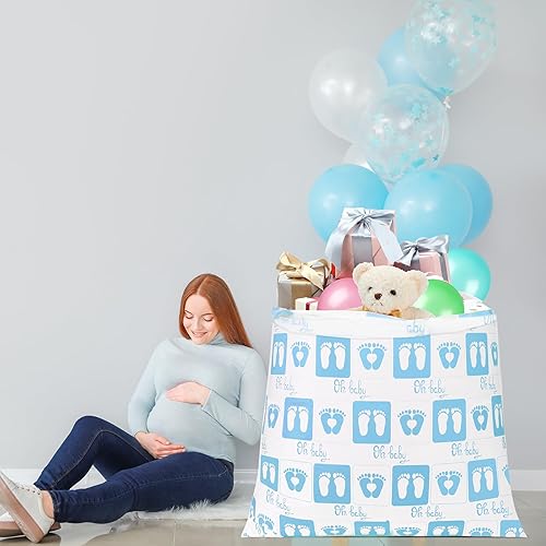 Miniatura 3 de Zonon 3 bolsas de regalo extra grandes para baby shower, bolsa de regalo grande, de plástico, de gran tamaño, revelación de género, envoltura de